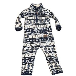 Carters Snowflake Fleece Button Up Bodysuit Onsie Size 12 Months